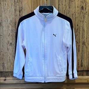 Vintage Puma Light Pink And Gray Valuer Track Jacket Pants Suit W/ Draw String